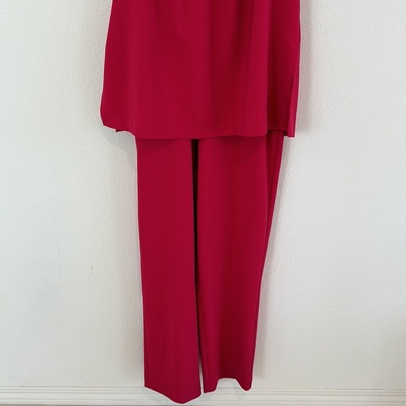Adrianna Papell Pink Knit Crepe Jumpsuit - Picture 9 of 10